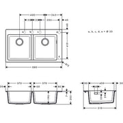 Hansgrohe - Einbauspüle 370x370 S510-F770 GS