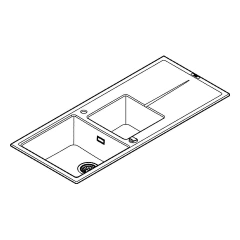 Grohe - Kompositspüle K400 31643 2 Becken 1160x500mm mit ATF re/li granit schwarz