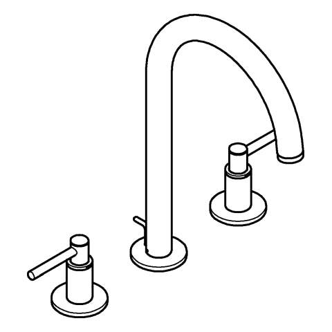 Grohe - 3-Loch-WT-Batterie Atrio 20649 Rohrauslauf Hebelgriff chrom