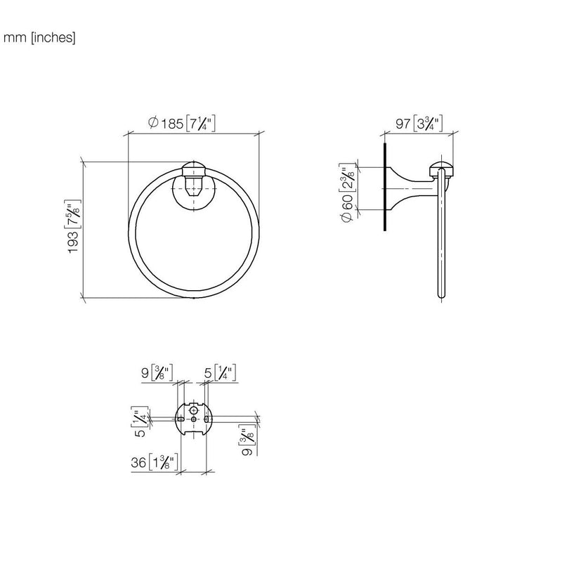 Dornbracht - Handtuchring, rund MADISON 83200361 platin gebürstet