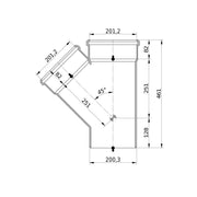 Wavin - Abzweig AS+ DN 200x200 45 Grad
