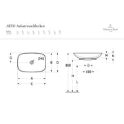 VILLEROY & BOCH - Aufsatzwaschbecken eckig 560x380mm o.Hahnl/Überlauf CeramicPlus Pure Black