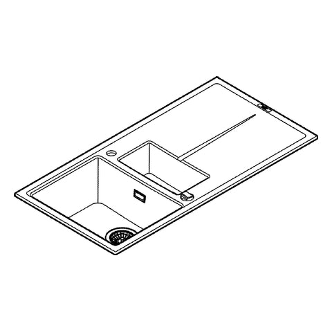 Grohe - Kompositspüle K400 31642 1,5Becken 1000x500mm mit ATF re/li granit schwarz