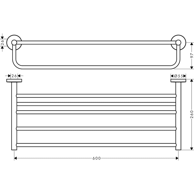 Hansgrohe - Handtuchablage mit Badetuchhalter LOGIS Universal chrom