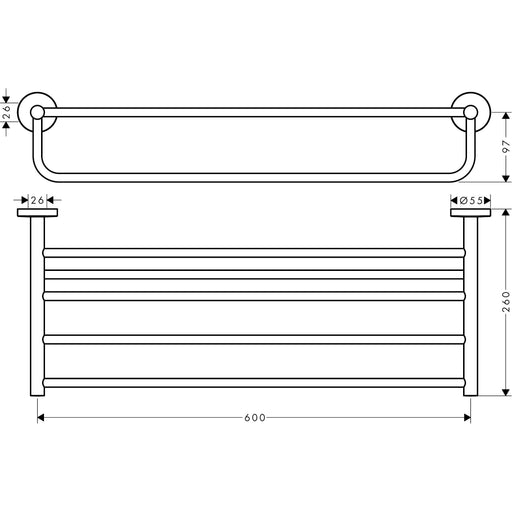 Hansgrohe - Handtuchablage mit Badetuchhalter LOGIS Universal chrom