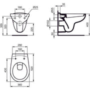 Ideal Standard - Wand-WC EUROVIT V3906 weiß