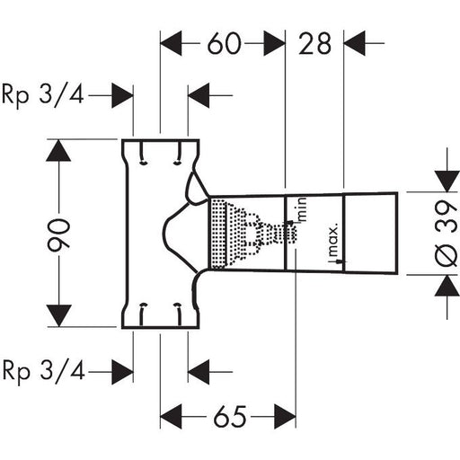 Hansgrohe - Grundkörper Absperrventil AXOR DN20