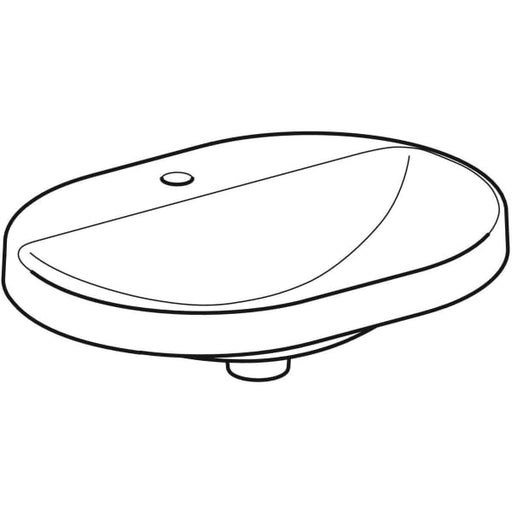 Geberit Vertriebs - Einbau-WT VARIFORM, elliptisch 600x450mm, mit Hahnloch, o. Ül., weiß