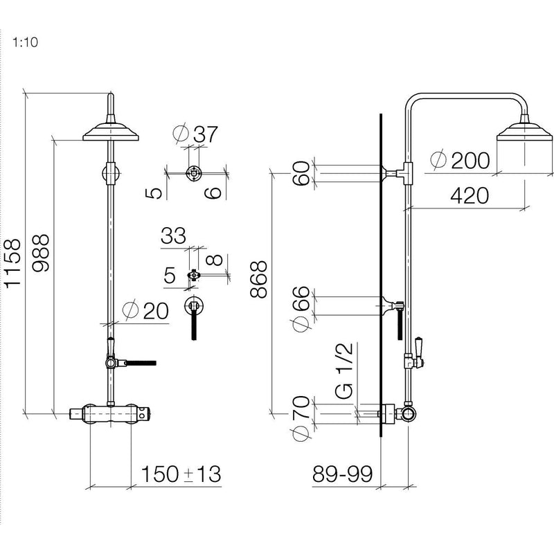 Dornbracht - mit Brause-Thermostat MADISON 34459360 messing gebürstet