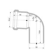 Wavin - Bogen AS+ DN 50 87 Grad