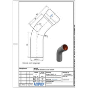 Lorowerk - Bogen 00320.040X DN 40 45 Grad