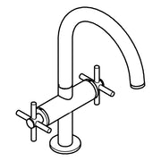 Grohe - WT-Einlochbatterie Atrio 21144 DN15 L-Size Kreuz-Griff chrom