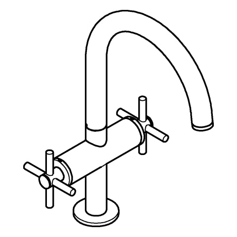 Grohe - WT-Einlochbatterie Atrio 21144 DN15 L-Size Kreuz-Griff chrom