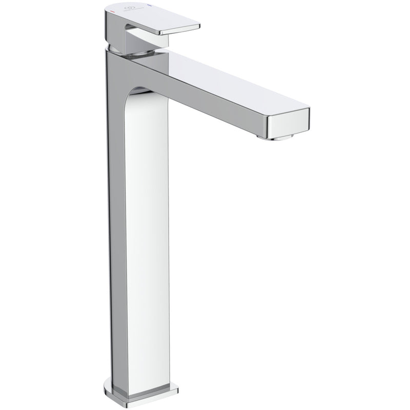 Ideal Standard - WT-Armatur EDGE, m.verl. Sockel, 5 l/min., o.Ablgarn., Ausld.165mm, Chrom