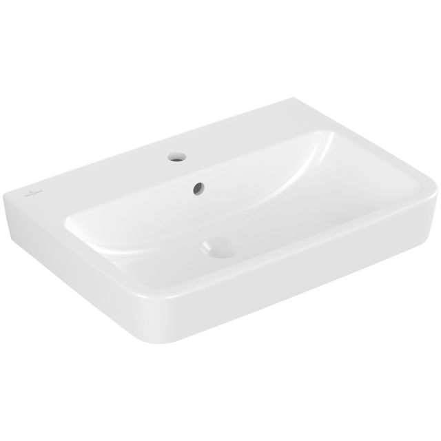 VILLEROY & BOCH - Waschbecken O.novo 650x460mm Eckig 1HL. mit Überlauf Weiß Alpin CeramicPlus