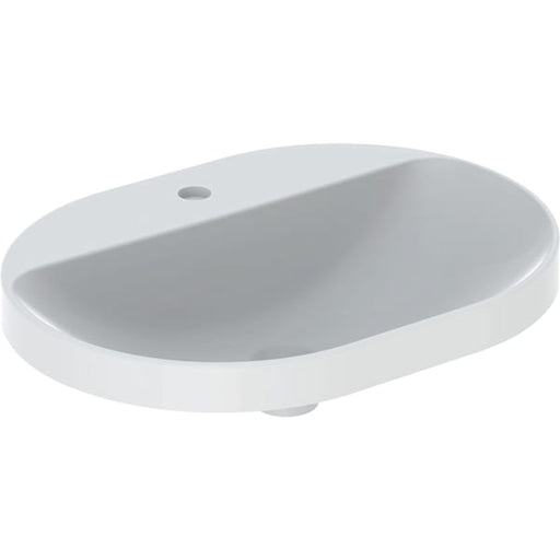 Geberit Vertriebs - Einbau-WT VARIFORM, elliptisch 600x450mm, mit Hahnloch, o. Ül., weiß