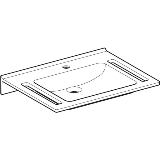Geberit Vertriebs - Waschtisch AGILO, Varicor, 700x550mm mit Ausschnitte, m. Hl., o. Ül., weiß