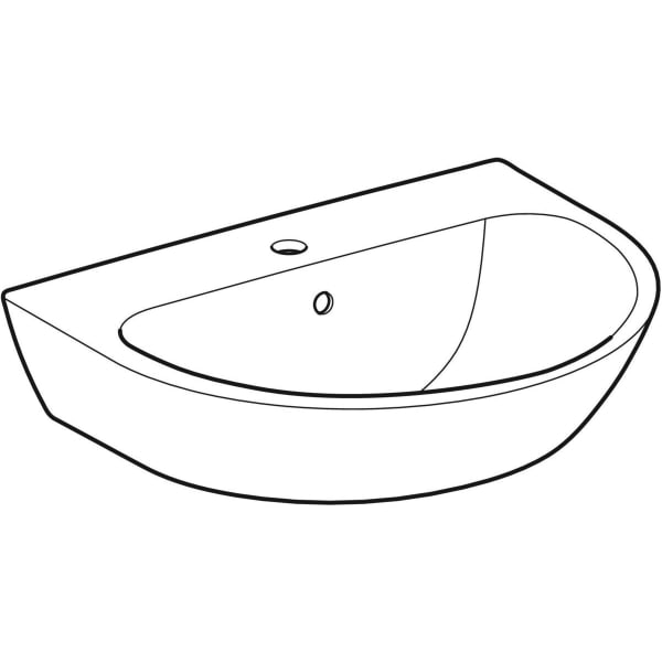 Geberit Vertriebs - Waschtisch RENOVA 60x48cm, m.HL., m.Ül., weiß KeraTect