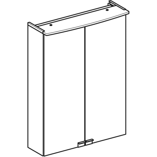 Geberit Vertriebs - Spiegelschrank OPTION Basic m. Beleuchtung, zwei Türen, 50x67,5x14cm