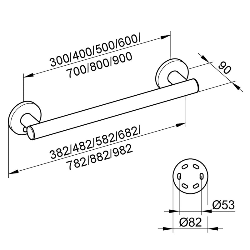 KEUCO - Haltegriff PLAN CARE 34901 482mm chrom