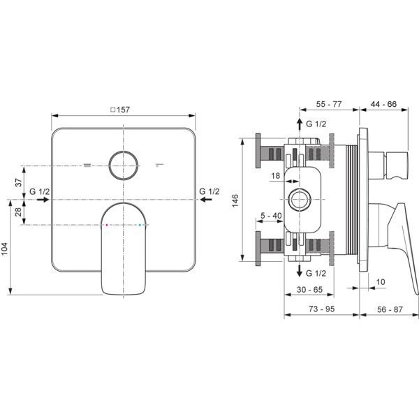 Ideal Standard - IS UP-Badearmatur Ceralife C Chrom