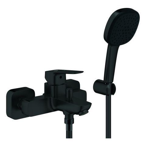 Grohe - EH-Wannenbatterie CUBEO 101814 Wandmontage mit Brausegrt. matt black