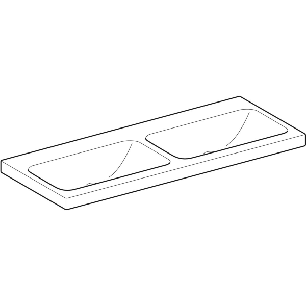 Geberit Vertriebs - iCon Light Doppelwaschtisch 120x48cm ohne Hahnloch, ohne Überlauf, weiß