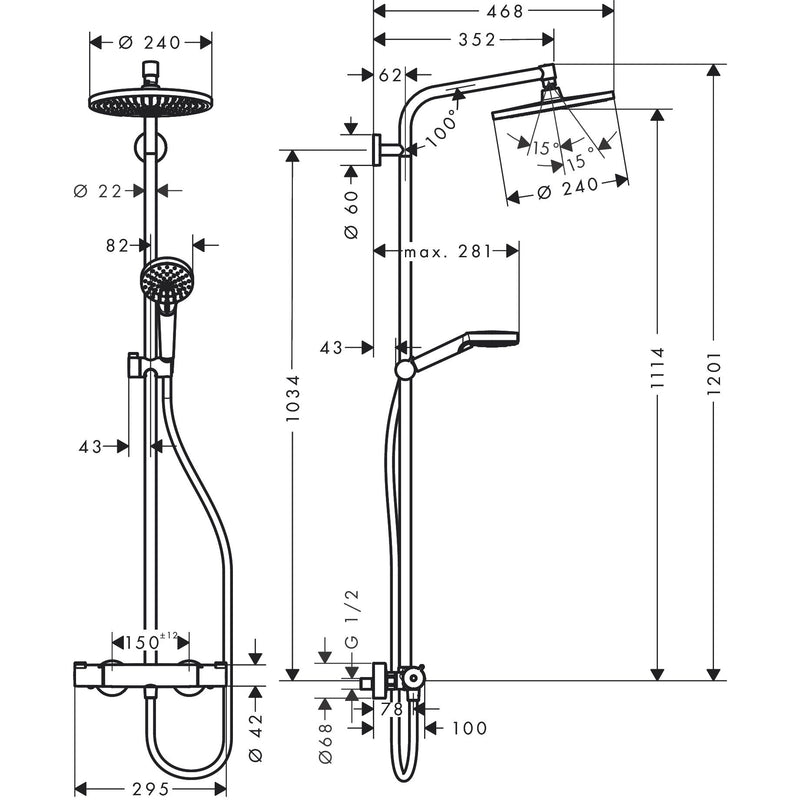 Hansgrohe - Showerpipe Crometta S 240 chrom
