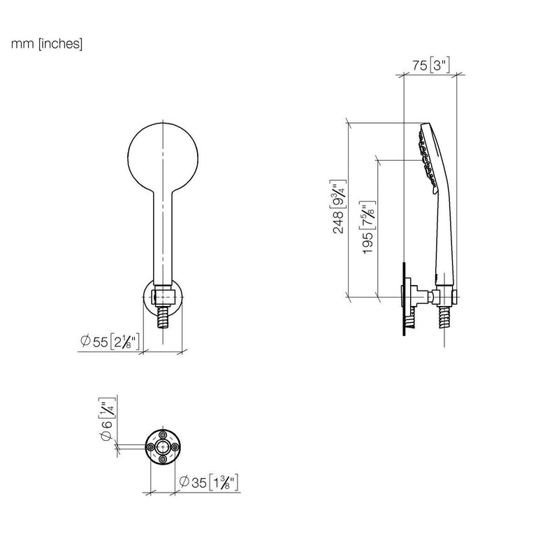 Dornbracht - Schlauchbrausegarnitur META 02 f. Wandmontage 2780562500 chrom