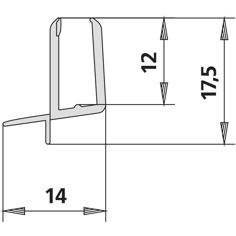 Kermi Duschdesign - 4269 2x Dichtleiste Länge: 550 mm