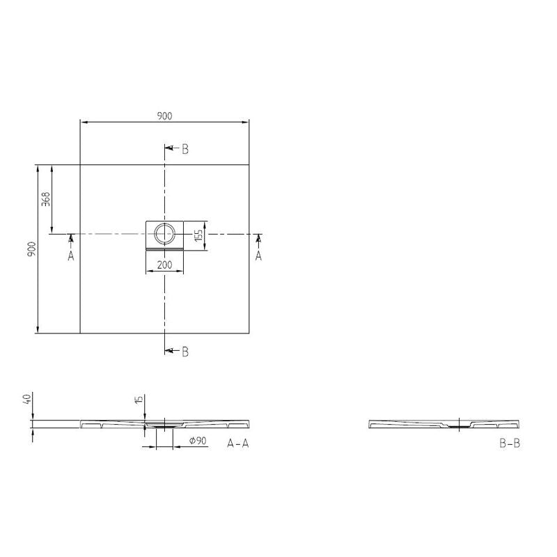 VILLEROY & BOCH - Quaryl-Duschwanne A18 900x900x40mm weiß