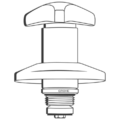 Grohe - Oberteil 3/4 für UP-Ventil 11505 Trecorn Griff Mark. rot 3/4 chrom