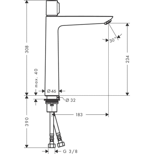 Hansgrohe - Waschtischmischer 240 Talis Select E ohne Ablauf, chrom