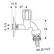 SCHELL - Auslaufventil COMFORT 1/2 chrom, mit RFV und RB