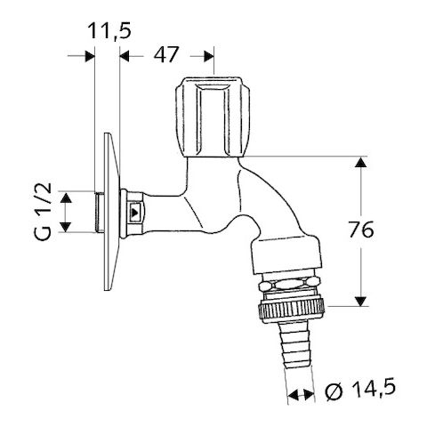 SCHELL - Auslaufventil COMFORT 1/2 chrom, mit RFV und RB