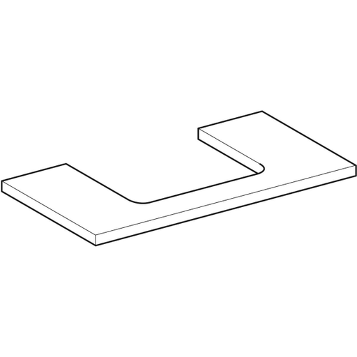 Geberit Vertriebs - ONE WT-Platte, Ausschnitt mi. für AWT 90x3x47cm, weiß hgl