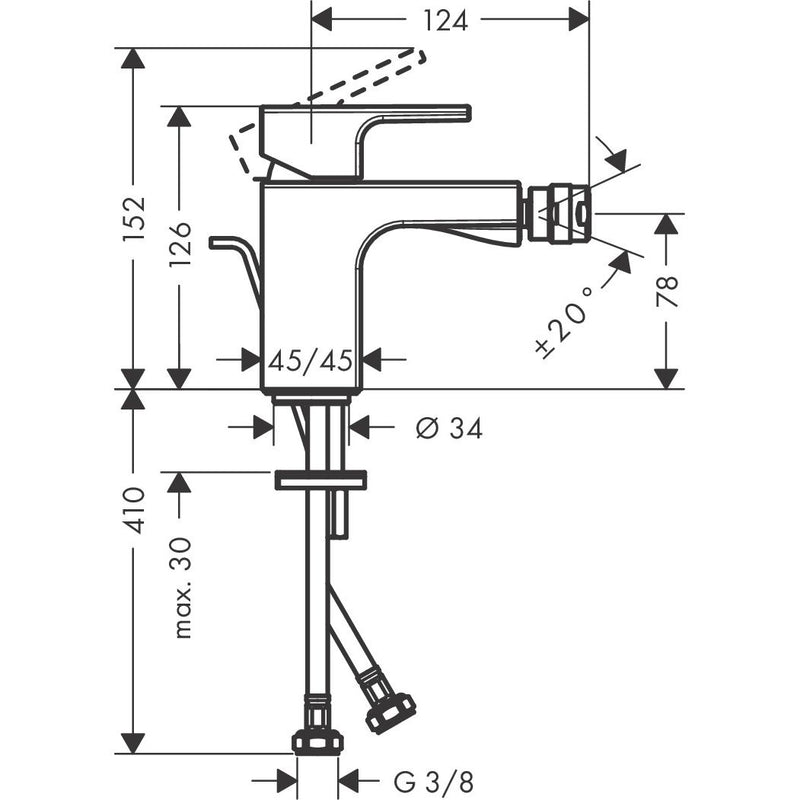 Hansgrohe - Bidetmischer VERNIS Shape mattschwarz