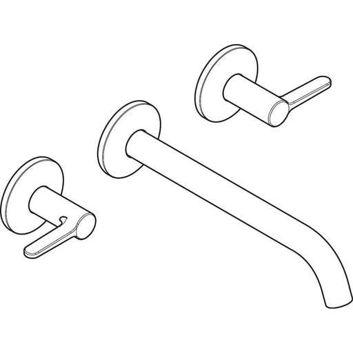Hansgrohe - 3-Loch Waschtischarmatur AXOR One Unterputz Wandm. 220mm Hebelgriff chr