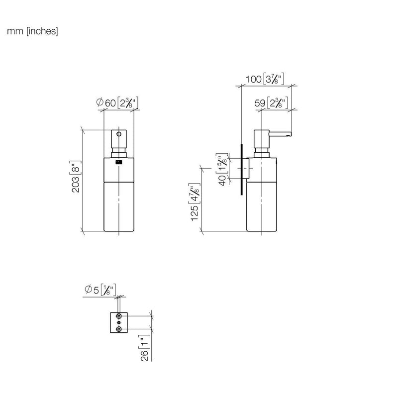 Dornbracht - Spender, Wandmodell Serienneutral 83435970 messing gebürstet