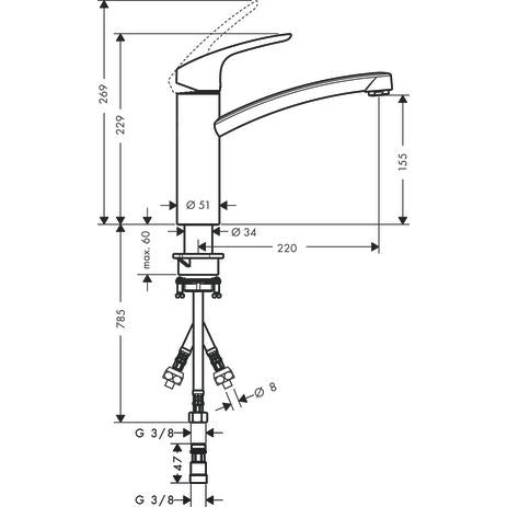 Hansgrohe - Spültisch EHM ND FOCUS 31804 chrom
