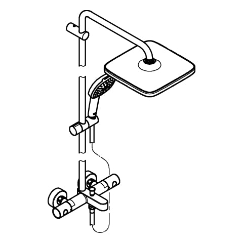 Grohe - Duschsystem Tempesta 250 Cube 26691_1 Wannen-THM KB T. 250 Cube chrom