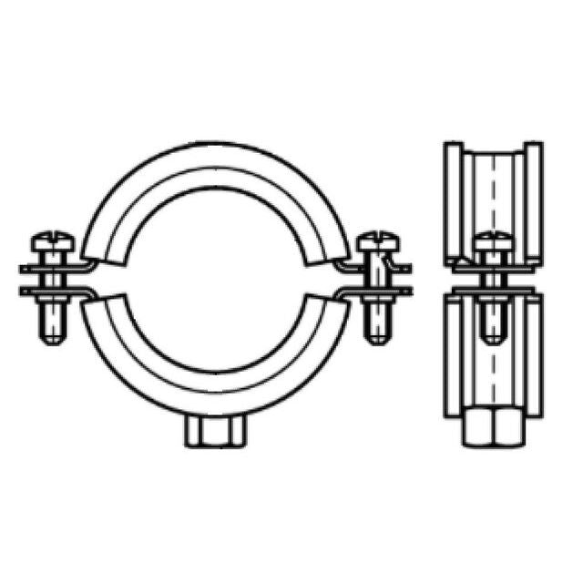 Walraven - Bis Edelstahl-Schelle BIFIX M8 70-76mm, DIN 4109, mit Einlage