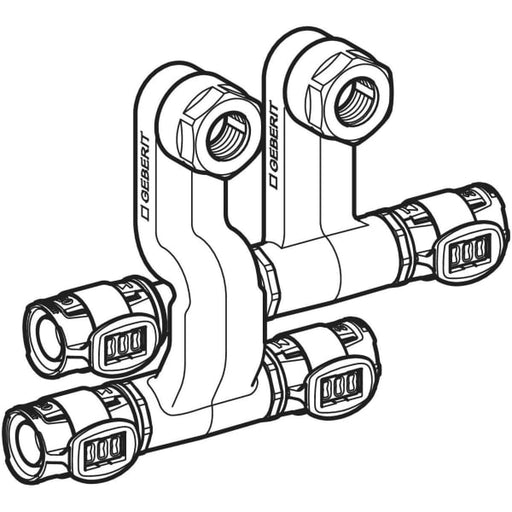 Geberit Vertriebs - FlowFit Set Anschluss-T-Stück für Vorl./Rückl. SiBr d20-15-20