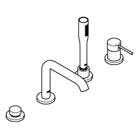 Grohe - 4-Loch-EH-Wannenkombin. ESSENCE 19578 mit Handbrause Euphoria C chrom