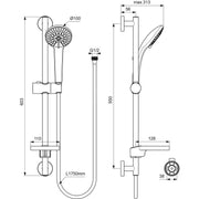 Ideal Standard - Brausekombination 600mm IDEALRAIN B9415 3-Funktionshandbrause 100mm chrom
