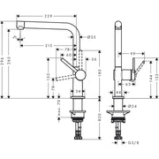 Hansgrohe - Spültischmischer 270 TALIS M54 1jet edelstahl-optik