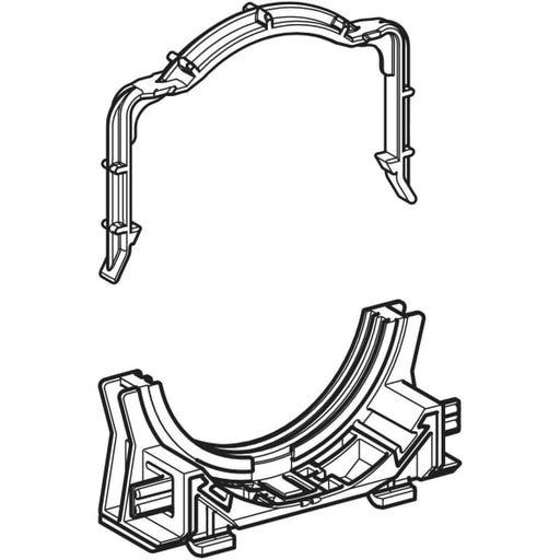 Geberit Vertriebs - Rohrschell f. Anschlussbogen f. WC Bef. Abst.49/77mm, werkzeuglose T-Verst
