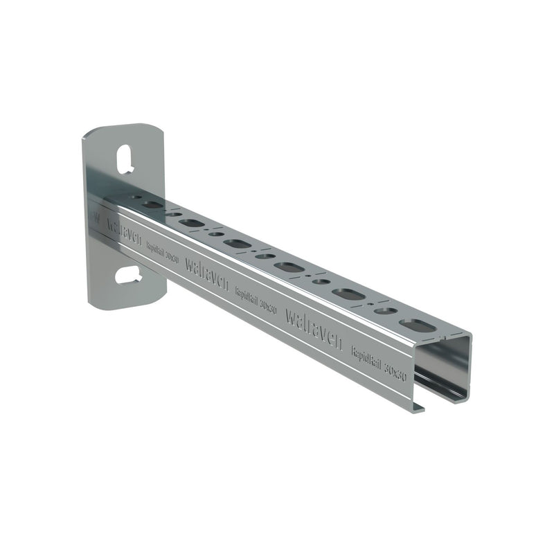Walraven - Wandkonsole RapidRail 30x30mm ev L: 300 mm mit Schnittmarkierungen