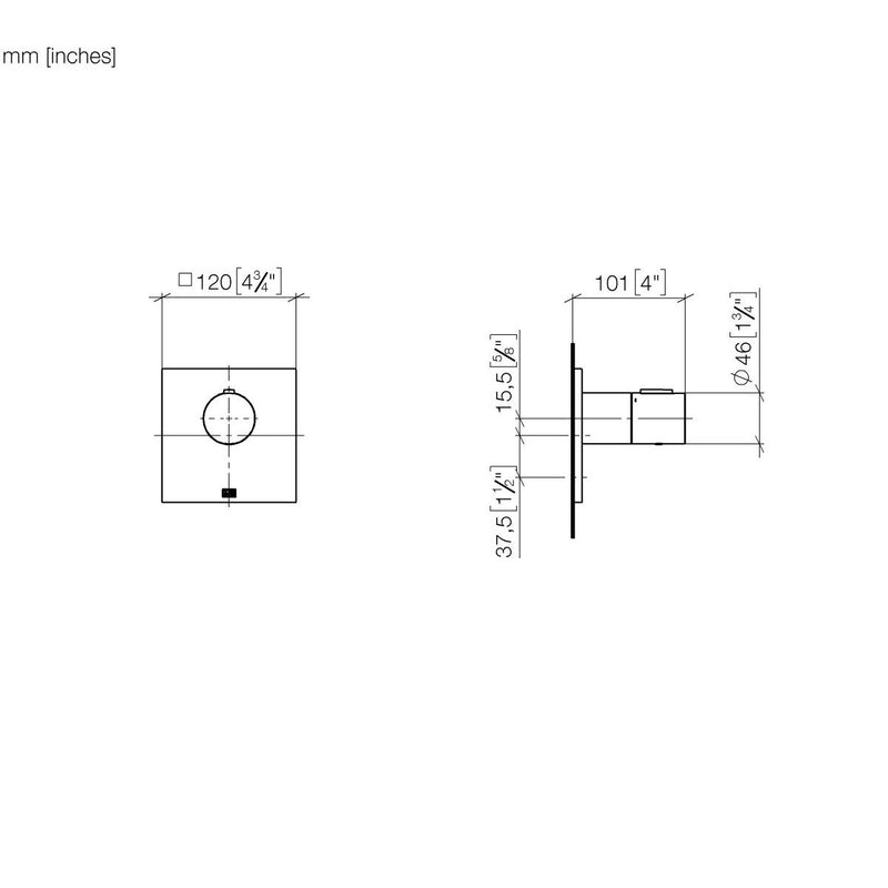 Dornbracht - UP-Therm. ohne Mengenregulierung MEM 36503780 3/4 chrom