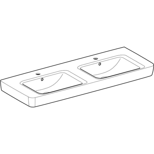 Geberit Vertriebs - RENOVA Plan Doppelwaschtisch 130x48cm m. Hl., m. Ül., weiß, NEU
